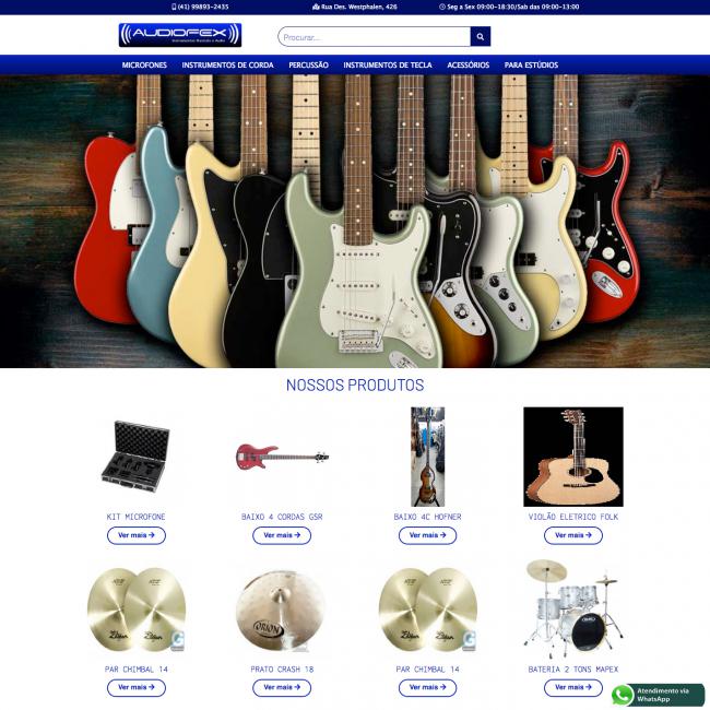 Catálogo completo para Loja de Instrumentos Musicais